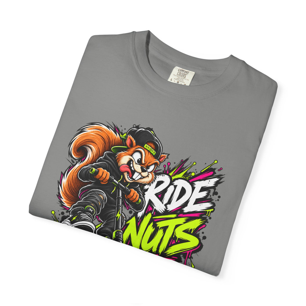 T-Shirt — 'Ride Nuts' Squirrel Scooter Graphic Tee