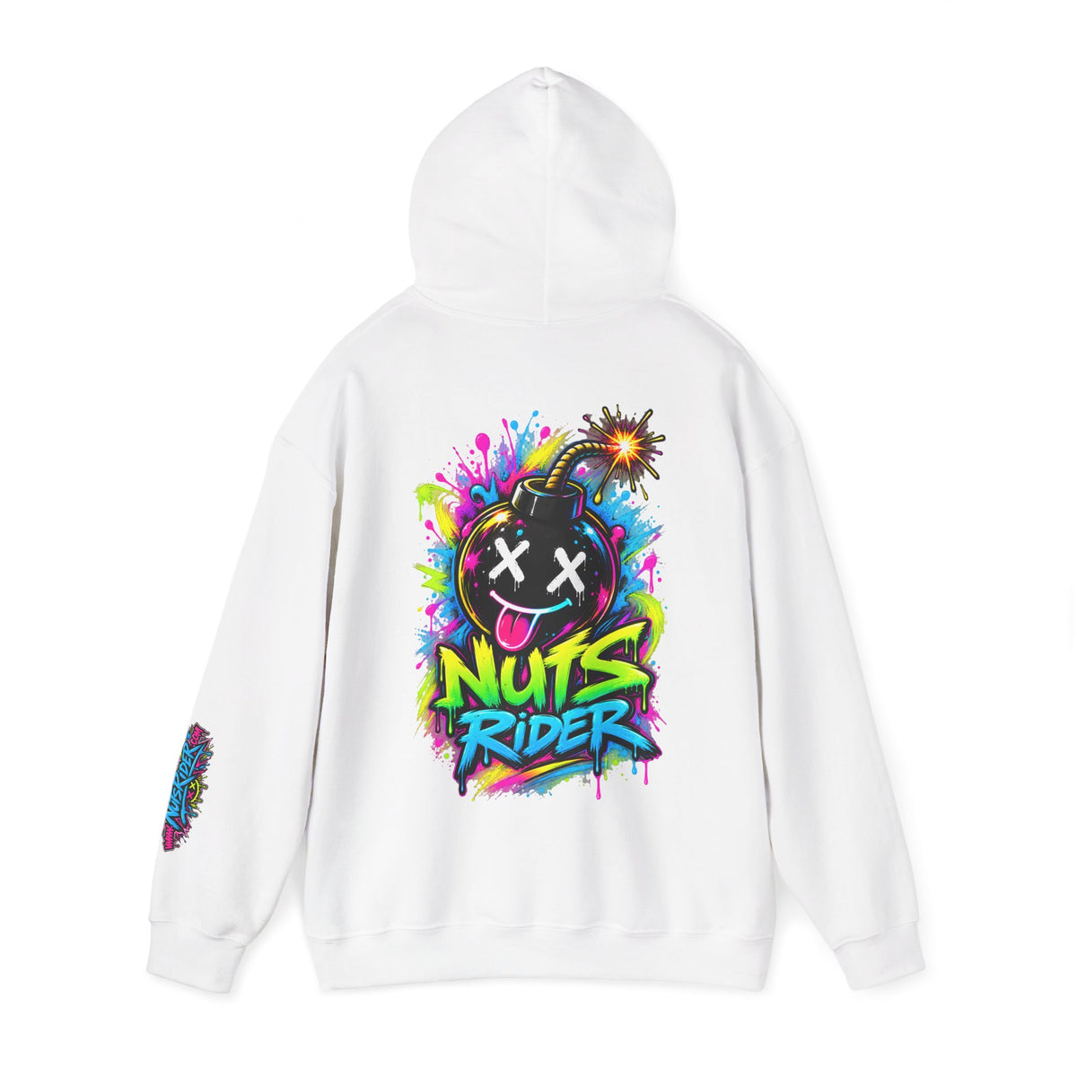 Nuts Rider Graphic Hoodie — Colorful Bomb Mascot Streetwear !