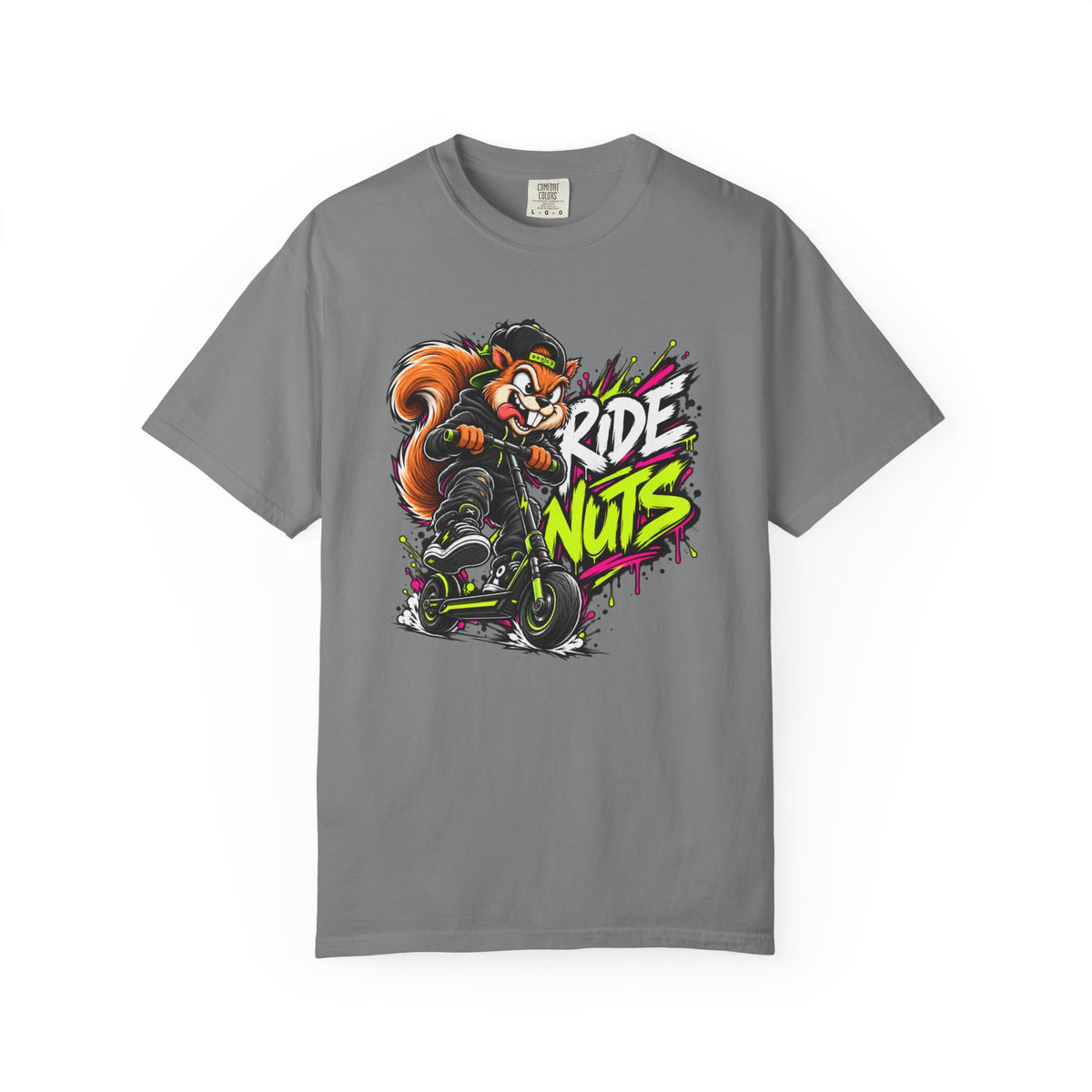 T-Shirt — 'Ride Nuts' Squirrel Scooter Graphic Tee
