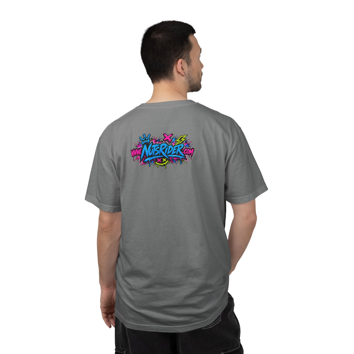 Graffiti Smiley T-Shirt — Neon Street Art Graphic Tee