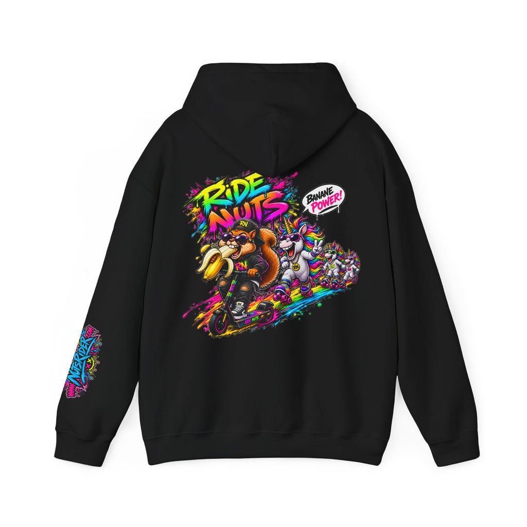 Nuts Rider Graphic Hoodie — "Ride Nuts" Colorful Skate/Scooter Streetwear