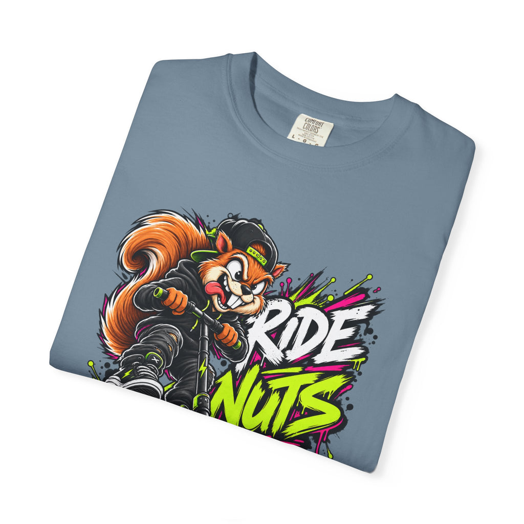 T-Shirt — 'Ride Nuts' Squirrel Scooter Graphic Tee