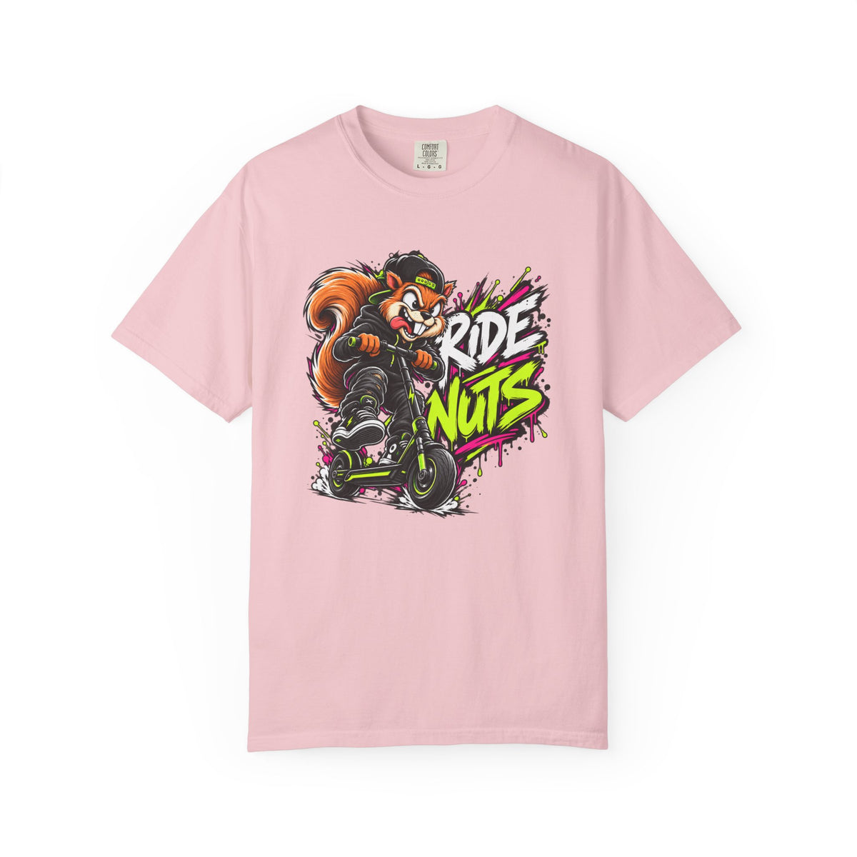 T-Shirt — 'Ride Nuts' Squirrel Scooter Graphic Tee