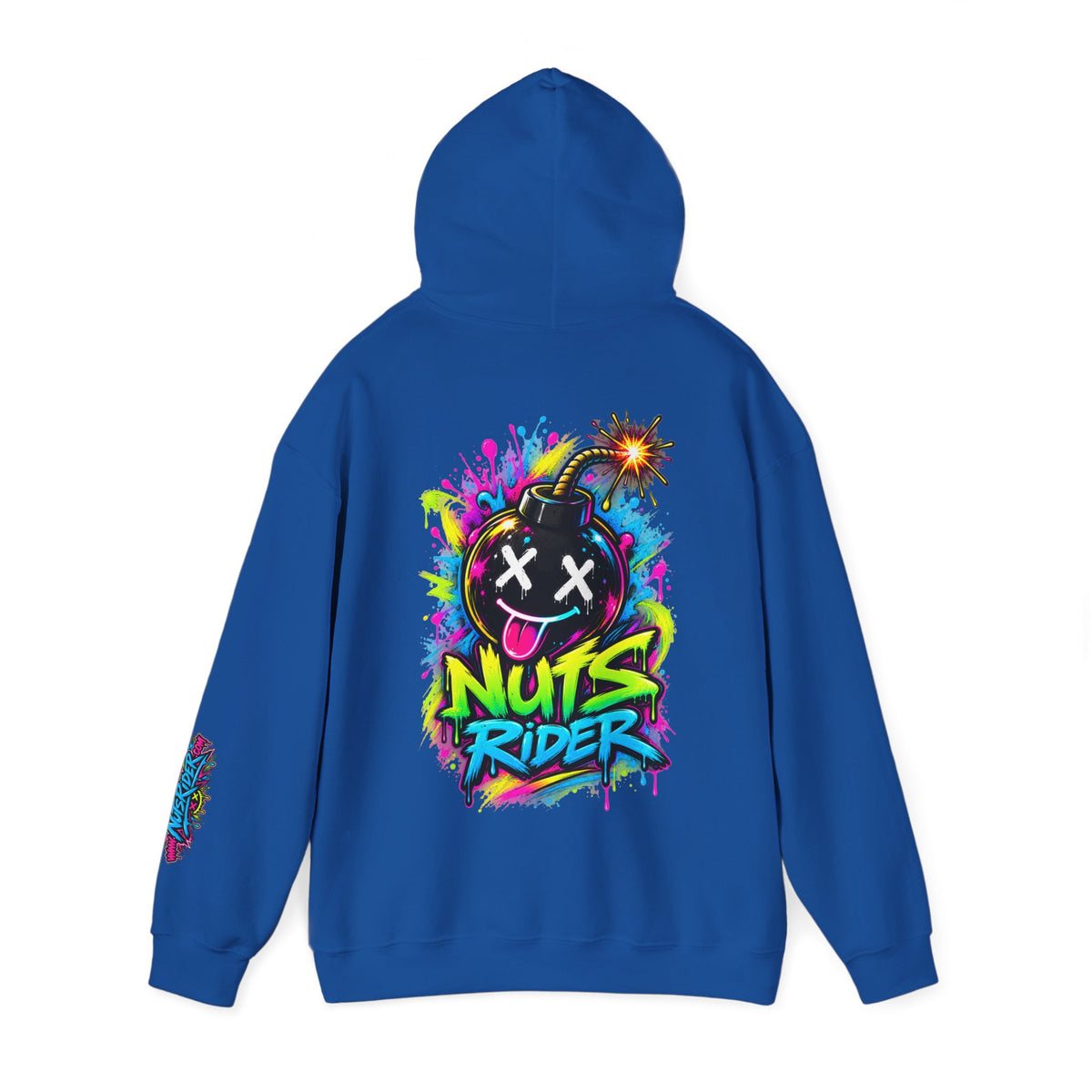 Nuts Rider Graphic Hoodie — Colorful Bomb Mascot Streetwear !