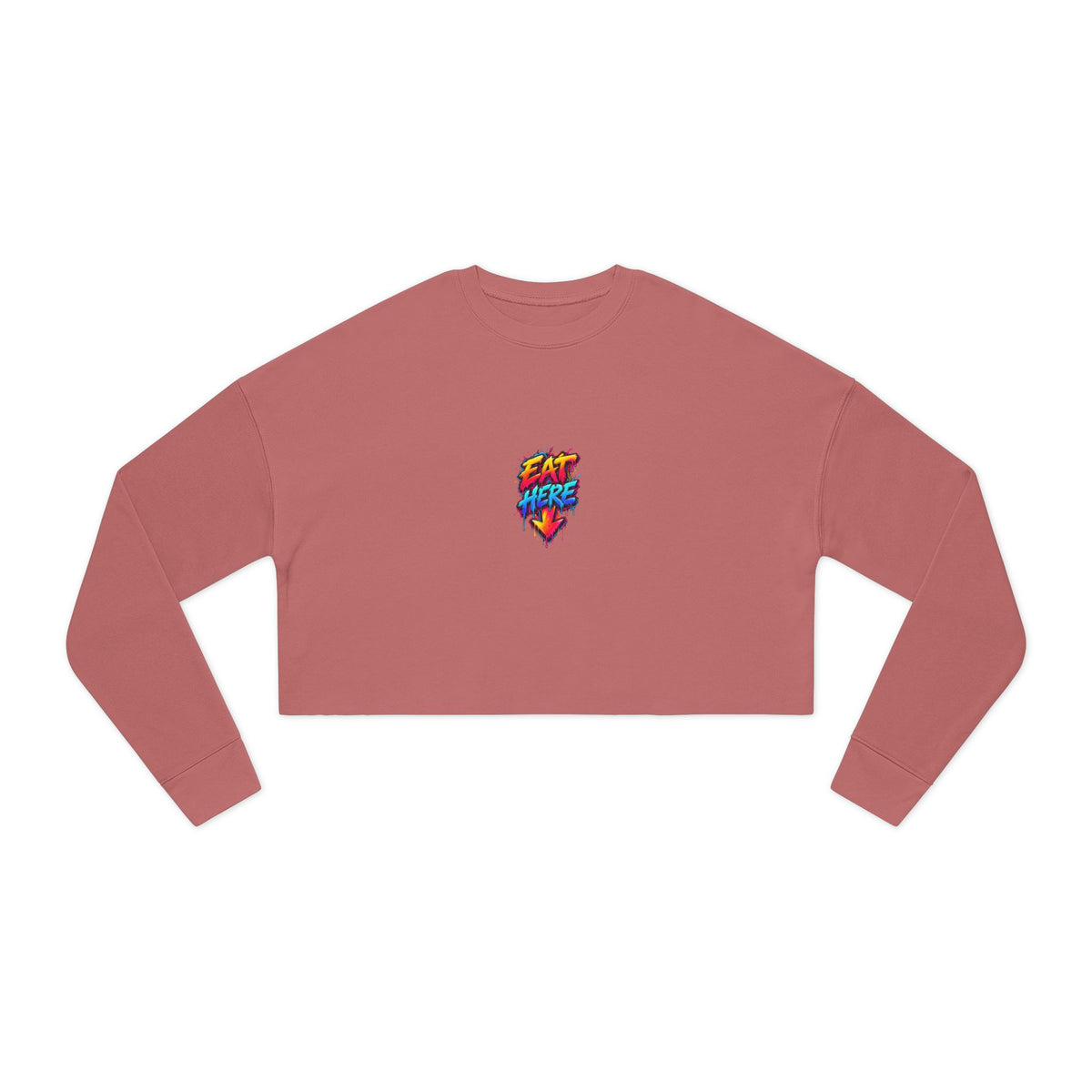 Cropped Sweatshirt — 'Ride Nutz' Squirrel Graphic Crop Top (Eat More Heart Badge)