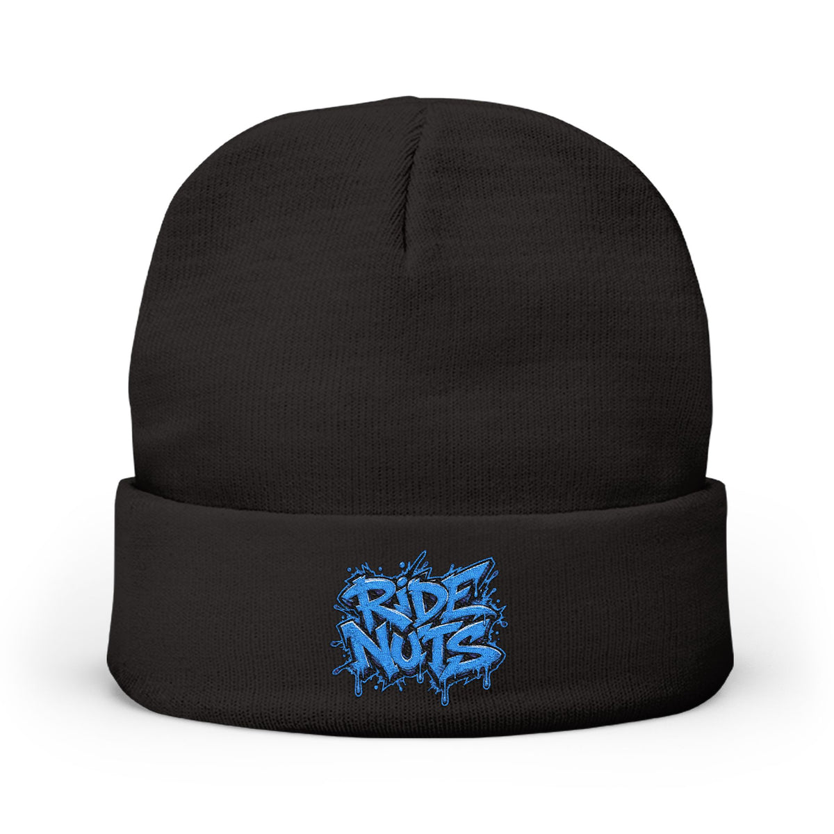 Embroidered 'Rise Nite' Graffiti Knit Beanie — Streetwear Winter Hat