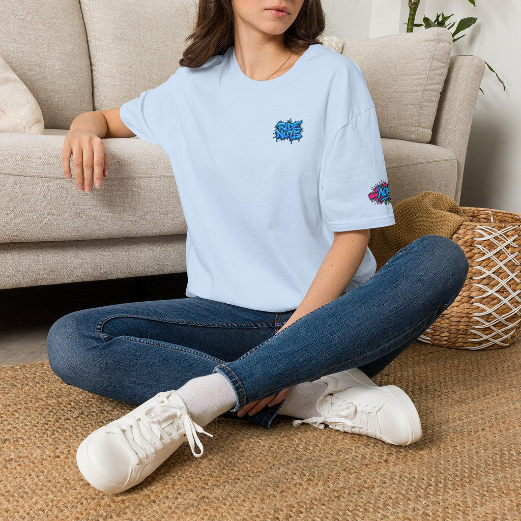 Graffiti Blue “Ride Nuts” Tee — Casual Streetwear T-Shirt