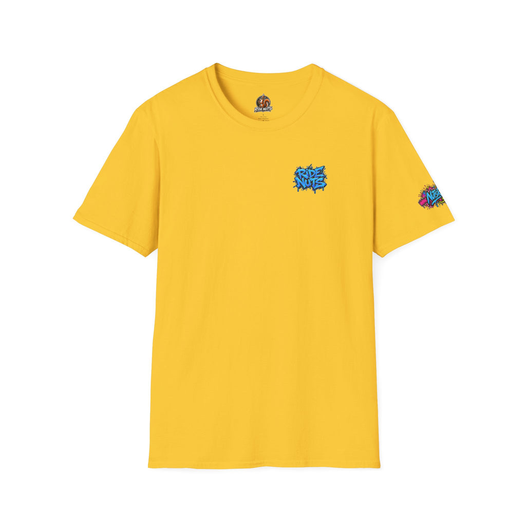 Graffiti Blue “Ride Nuts” Tee — Casual Streetwear T-Shirt