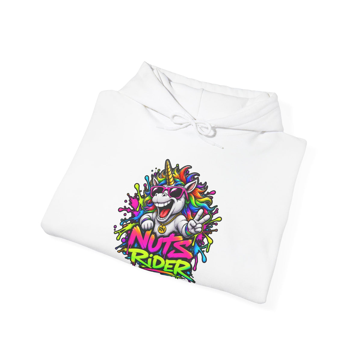 Nuts Rider Graphic Hoodie — "Ride Nuts" Colorful Skate/Scooter Streetwear