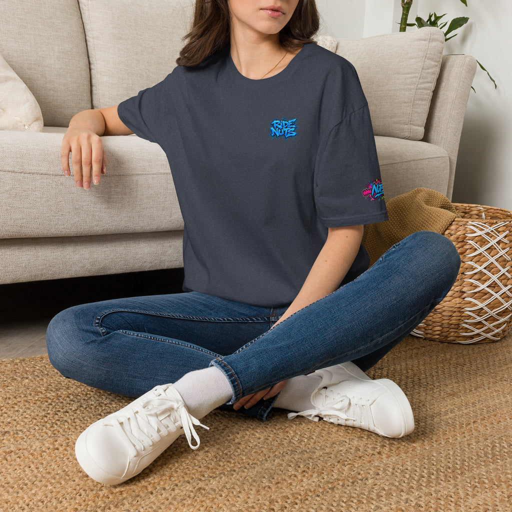 Graffiti Blue “Ride Nuts” Tee — Casual Streetwear T-Shirt