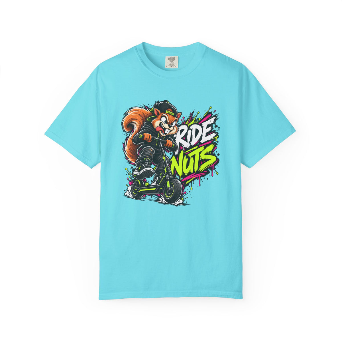 T-Shirt — 'Ride Nuts' Squirrel Scooter Graphic Tee