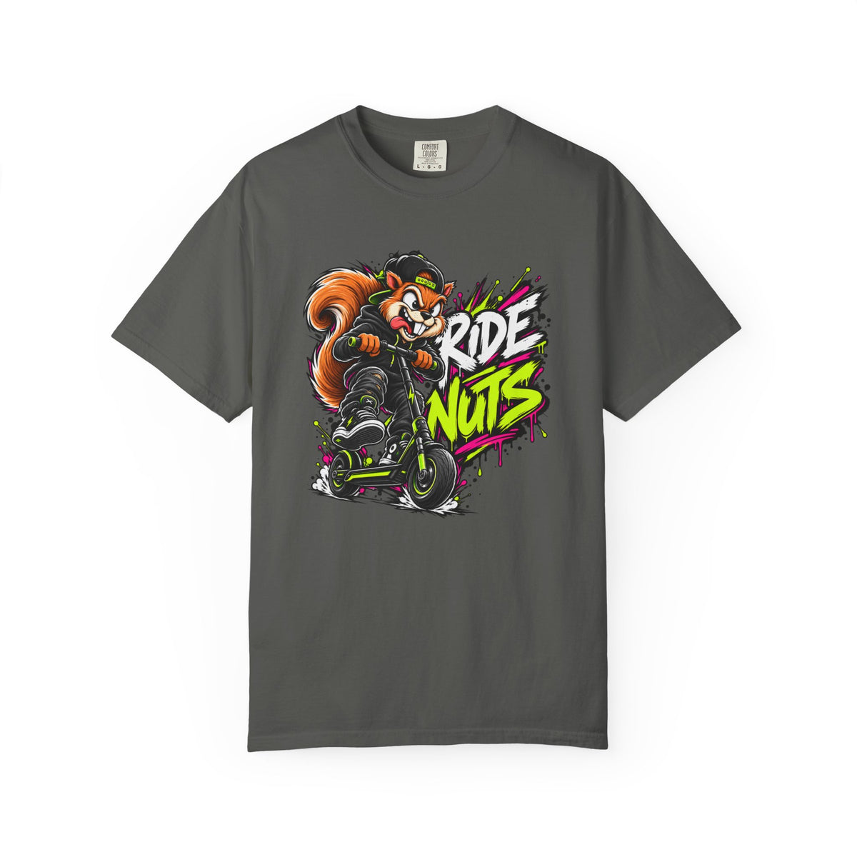 T-Shirt — 'Ride Nuts' Squirrel Scooter Graphic Tee