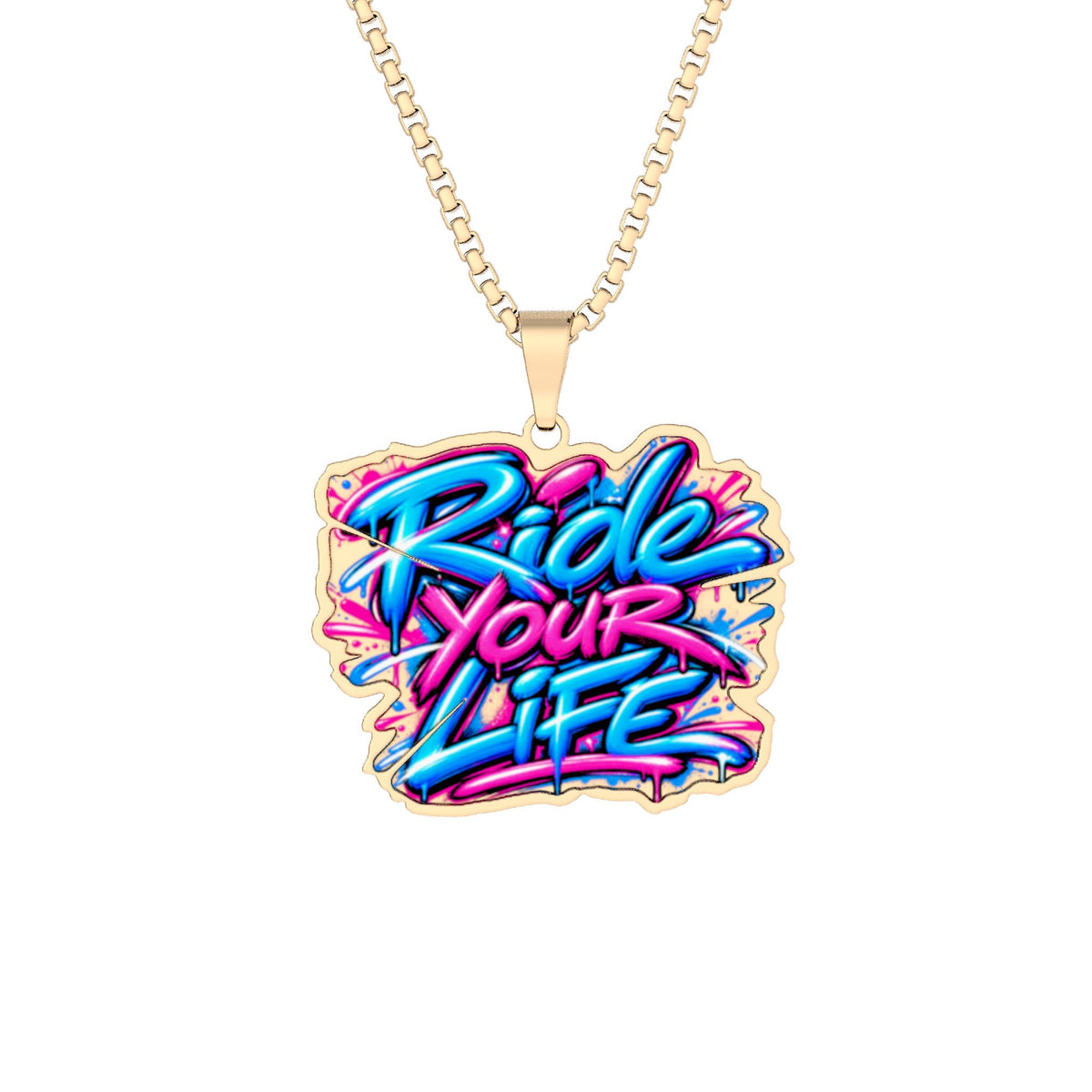 Photo Pendant Necklace — 'Ride Your Life' Custom Cut Acrylic Pendant