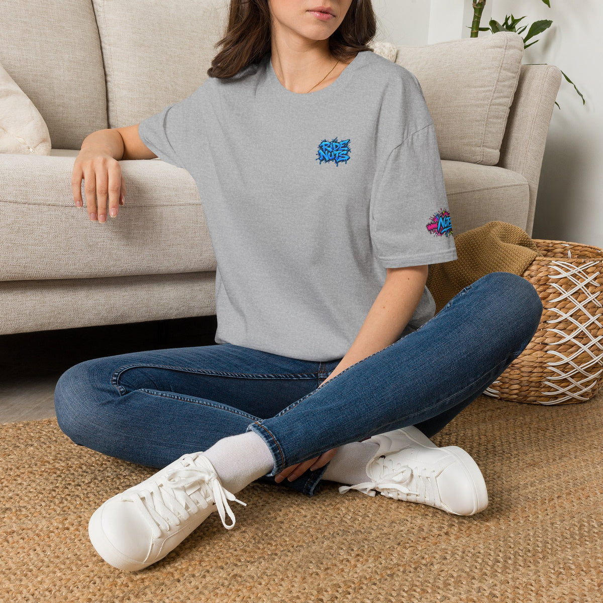 Graffiti Blue “Ride Nuts” Tee — Casual Streetwear T-Shirt