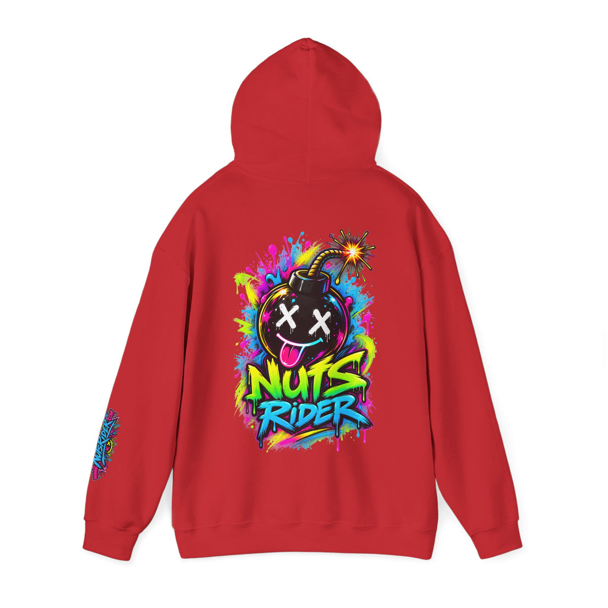 Nuts Rider Graphic Hoodie — Colorful Bomb Mascot Streetwear !