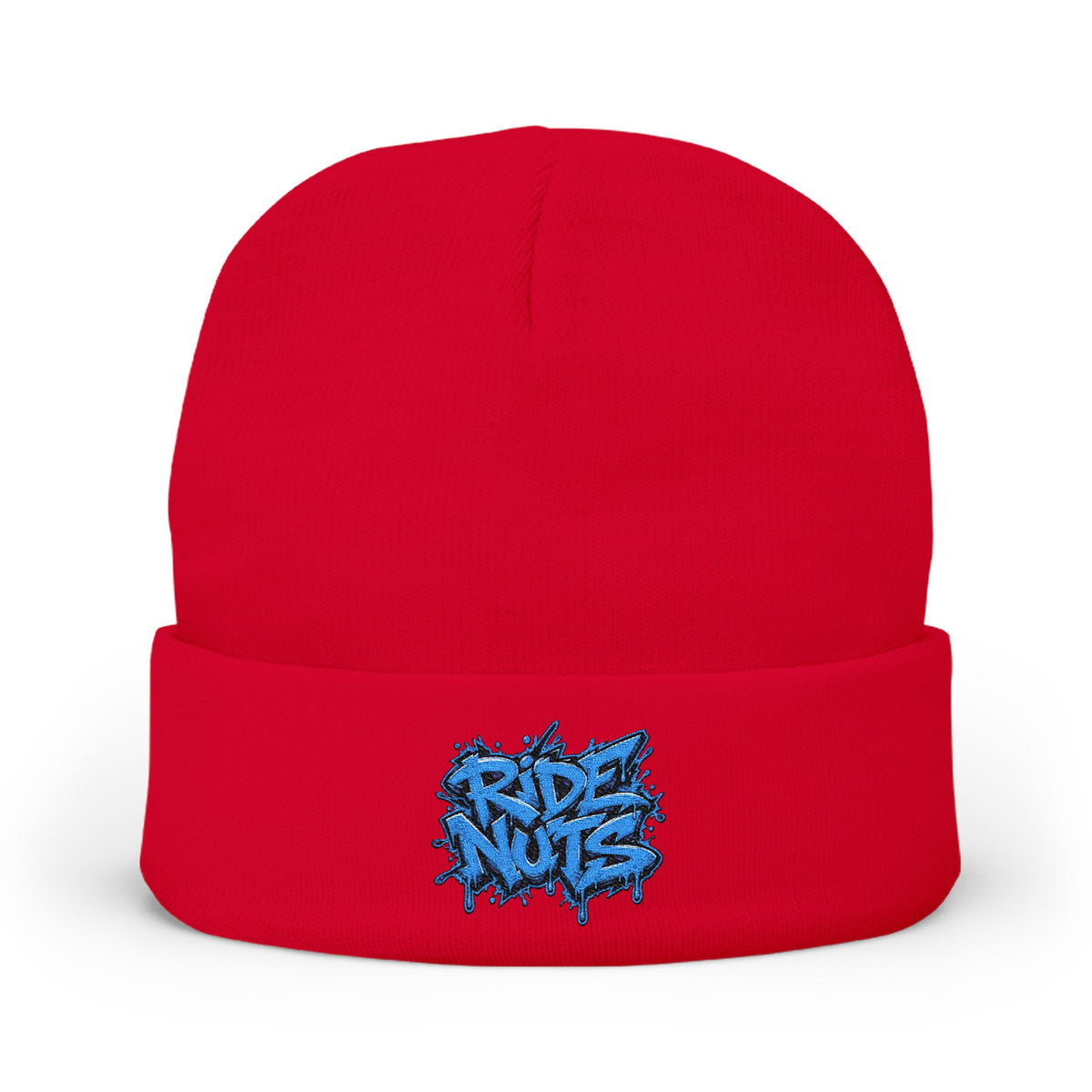 Embroidered 'Rise Nite' Graffiti Knit Beanie — Streetwear Winter Hat