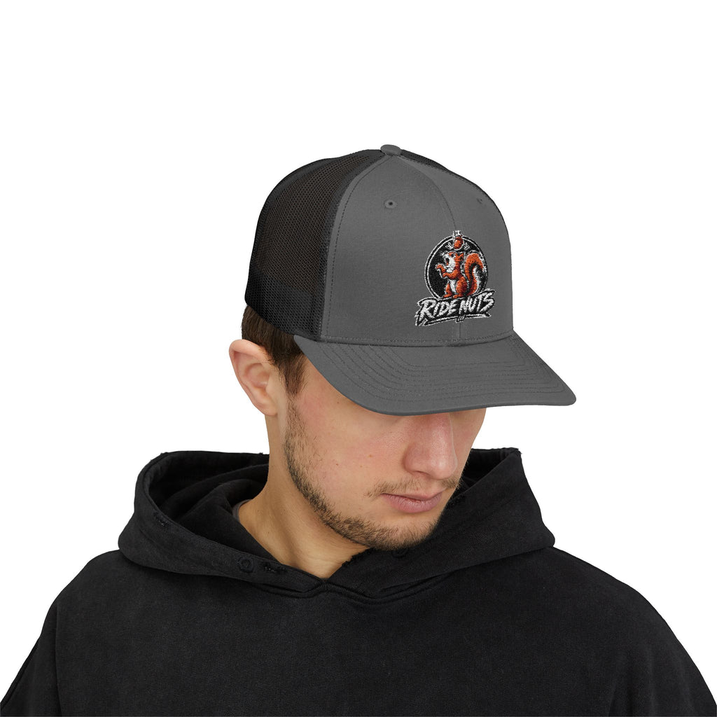 Snapback Trucker Cap — Retro Squirrel Logo Casual Baseball Hat