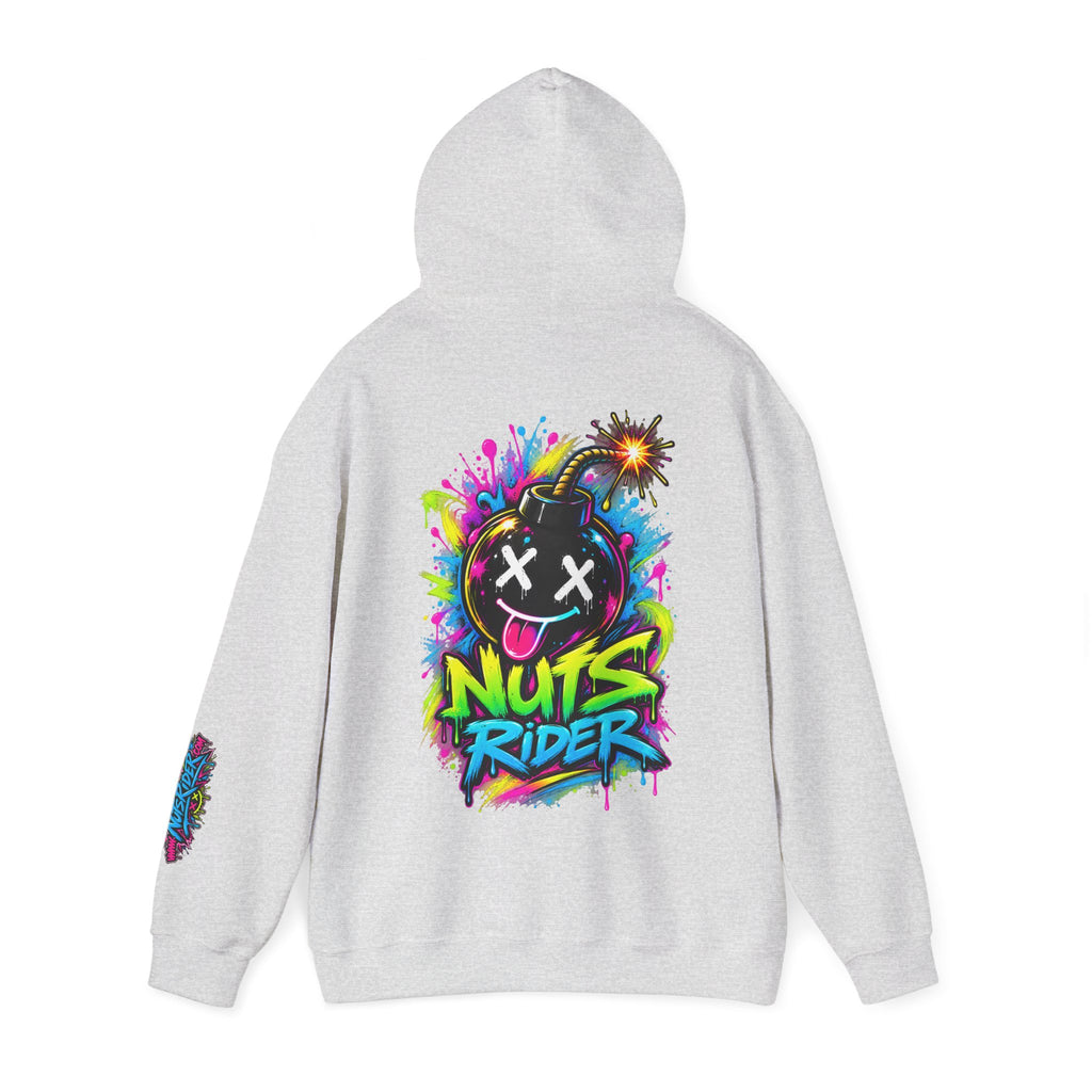 Nuts Rider Graphic Hoodie — Colorful Bomb Mascot Streetwear !