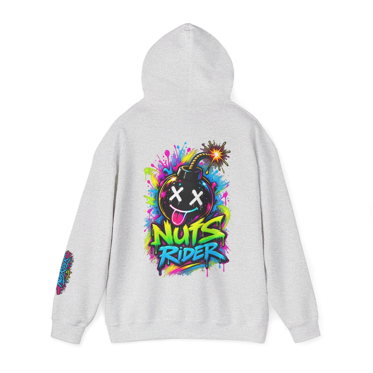 Nuts Rider Graphic Hoodie — Colorful Bomb Mascot Streetwear !