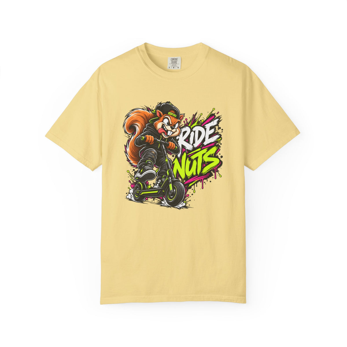 T-Shirt — 'Ride Nuts' Squirrel Scooter Graphic Tee
