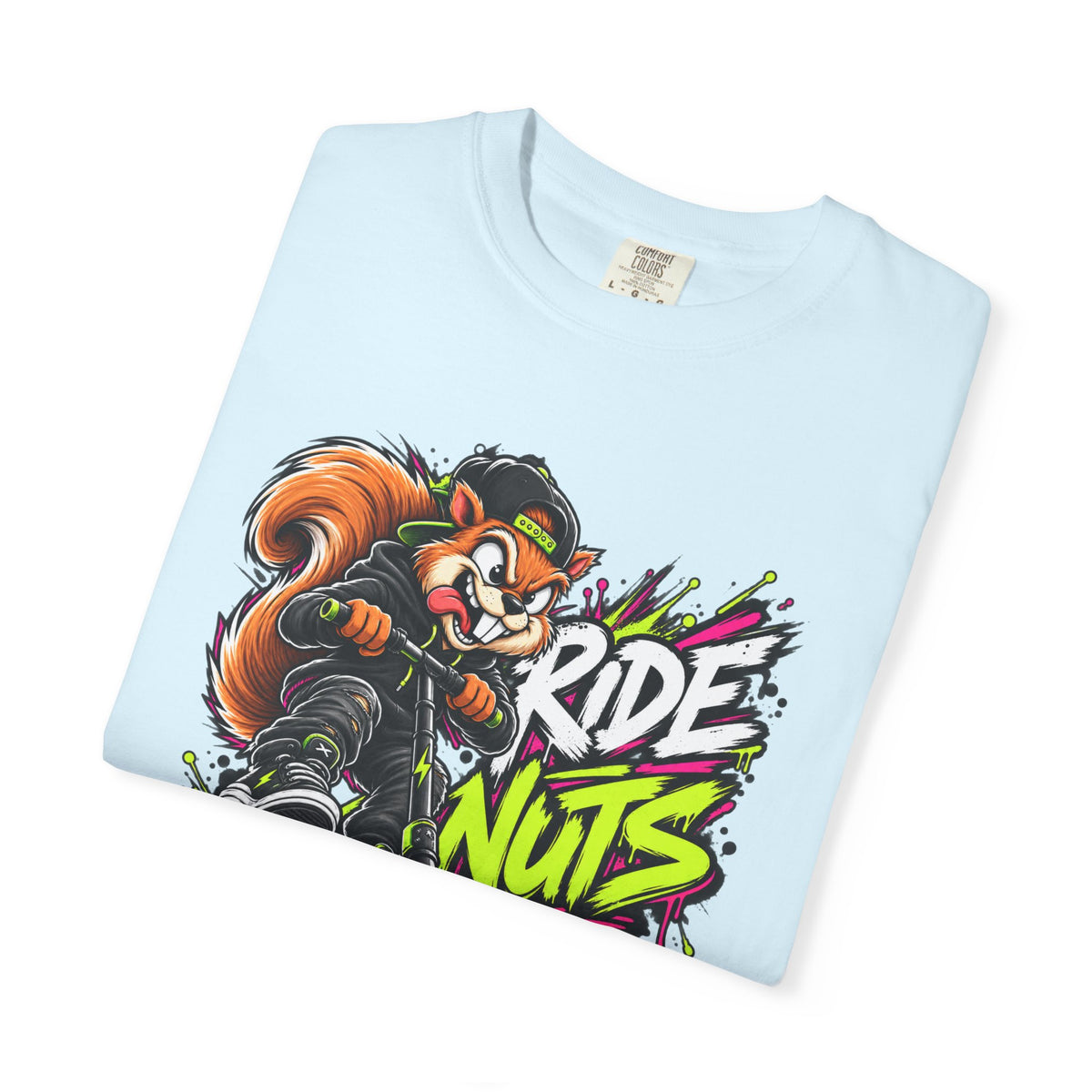 T-Shirt — 'Ride Nuts' Squirrel Scooter Graphic Tee