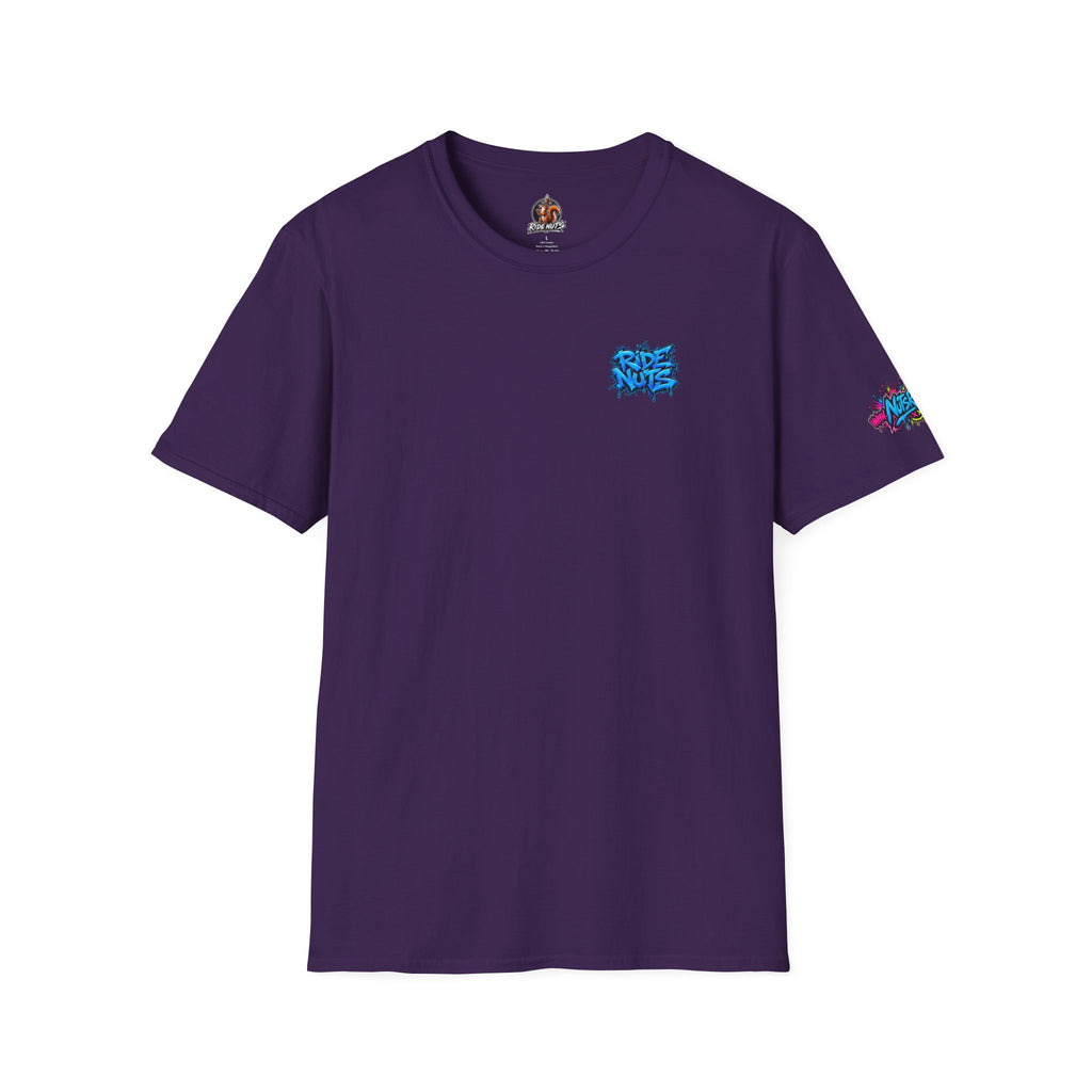 Graffiti Blue “Ride Nuts” Tee — Casual Streetwear T-Shirt