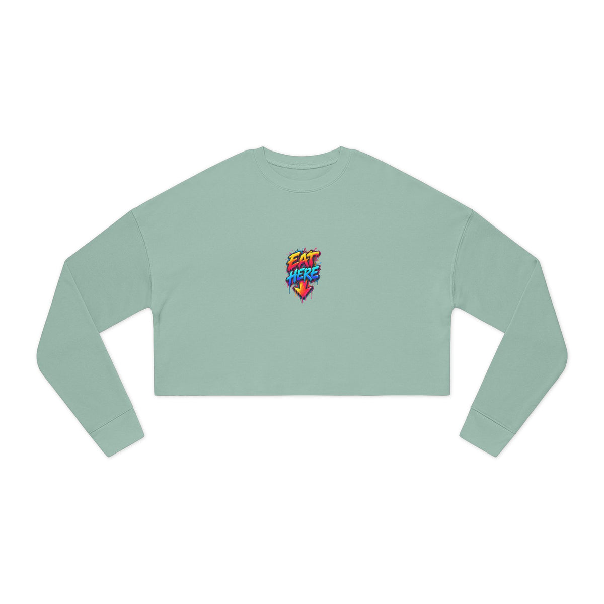 Cropped Sweatshirt — 'Ride Nutz' Squirrel Graphic Crop Top (Eat More Heart Badge)