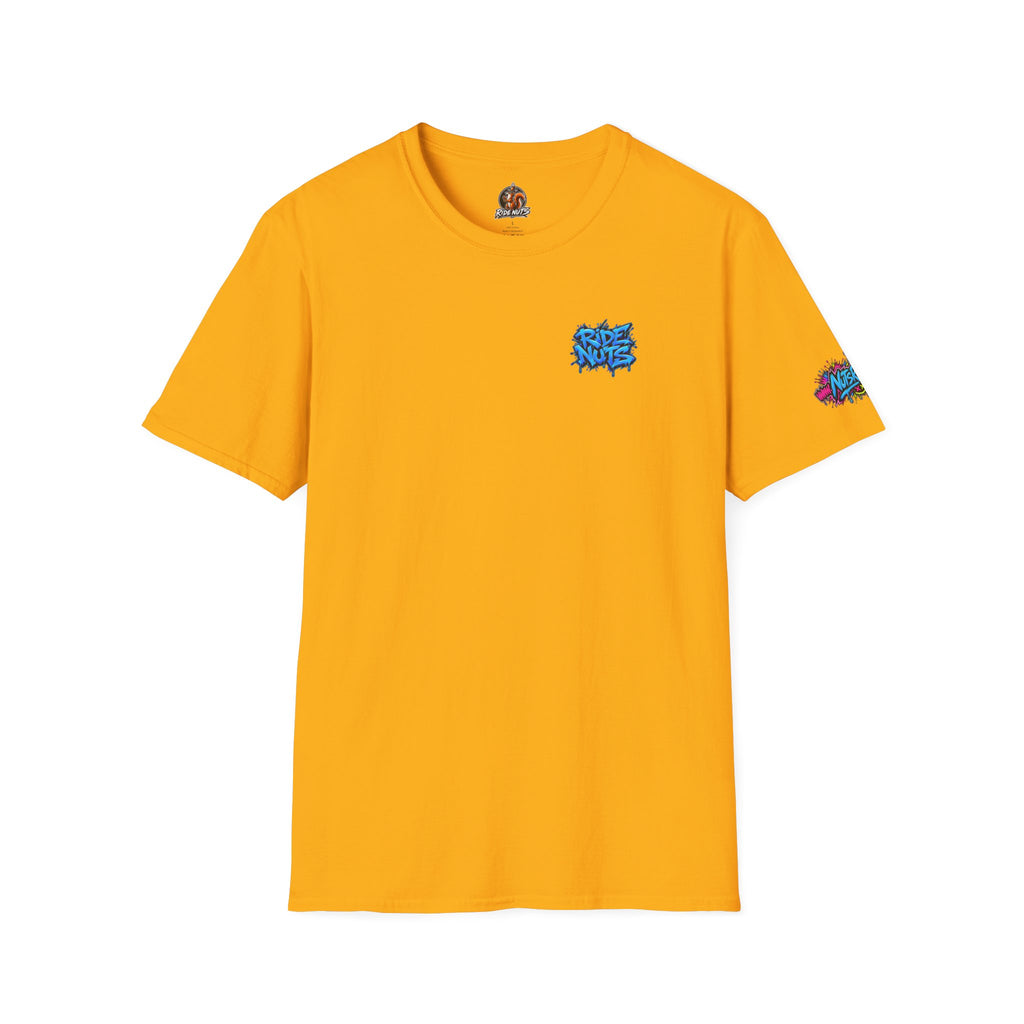 Graffiti Blue “Ride Nuts” Tee — Casual Streetwear T-Shirt