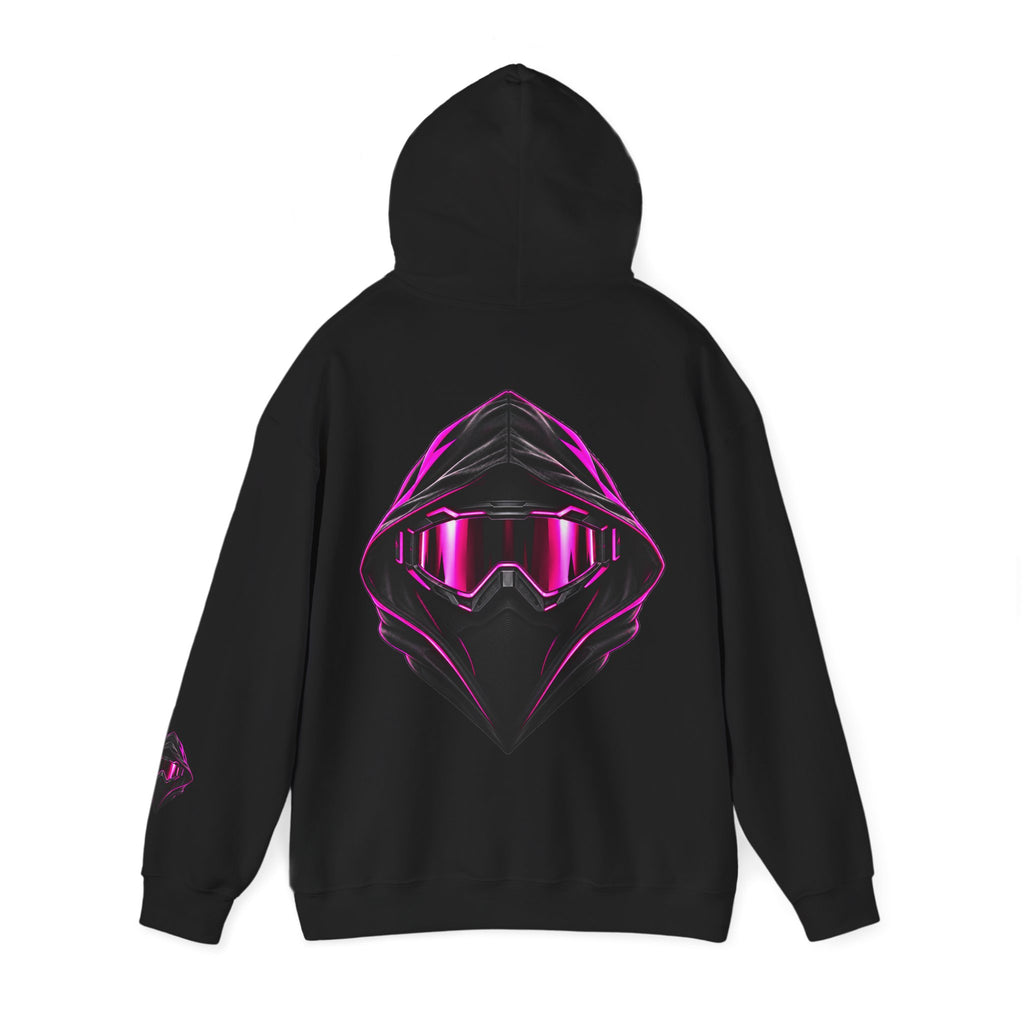 Nuts Rider Neon Shadow Hoodie – Black & Magenta