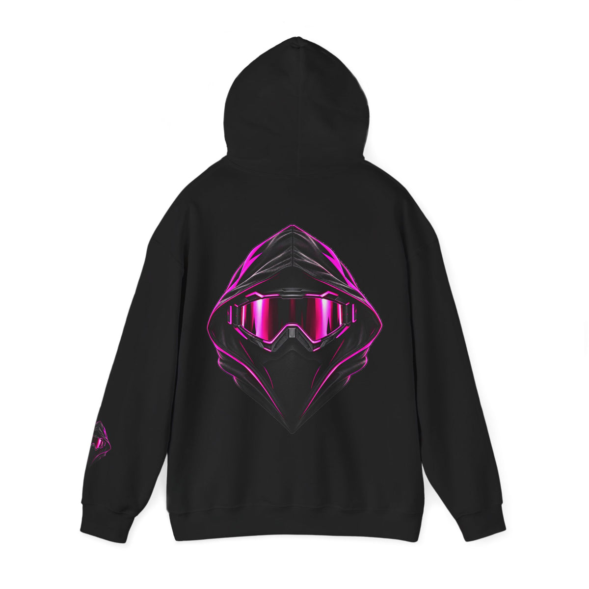 Nuts Rider Neon Shadow Hoodie – Black & Magenta