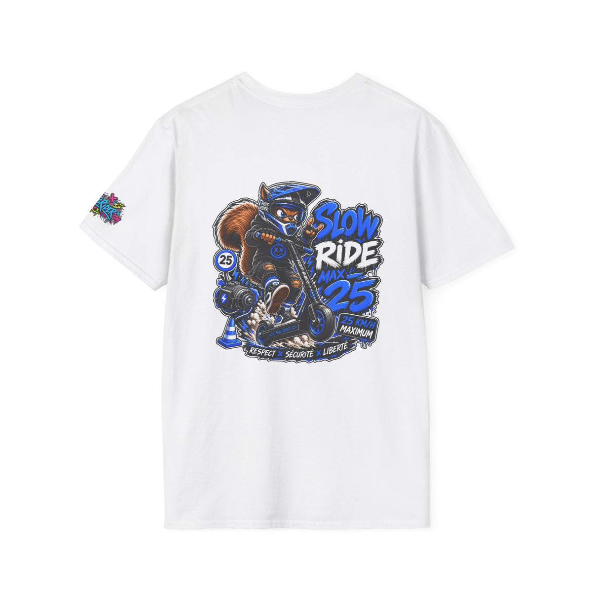 Graffiti Blue “Ride Nuts” Tee — Casual Streetwear T-Shirt
