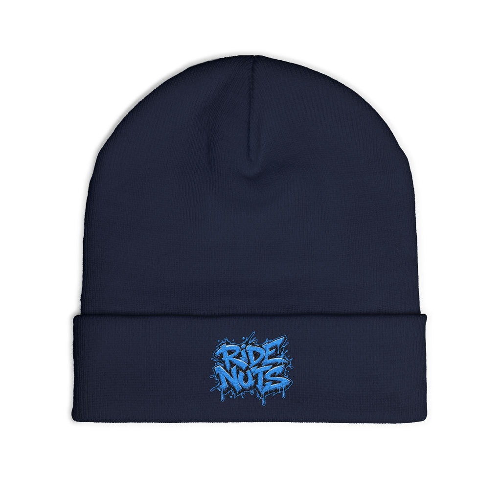 Embroidered 'Rise Nite' Graffiti Knit Beanie — Streetwear Winter Hat