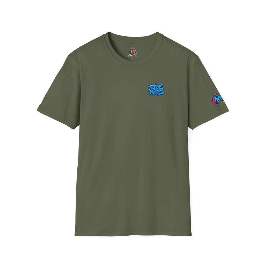 Graffiti Blue “Ride Nuts” Tee — Casual Streetwear T-Shirt