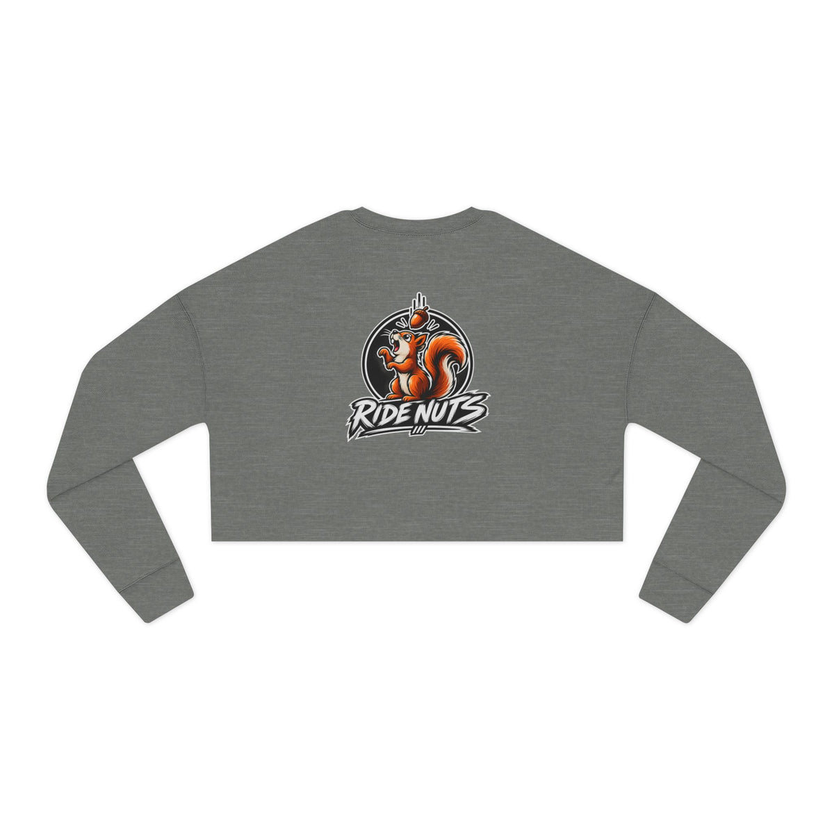 Cropped Sweatshirt — 'Ride Nutz' Squirrel Graphic Crop Top (Eat More Heart Badge)