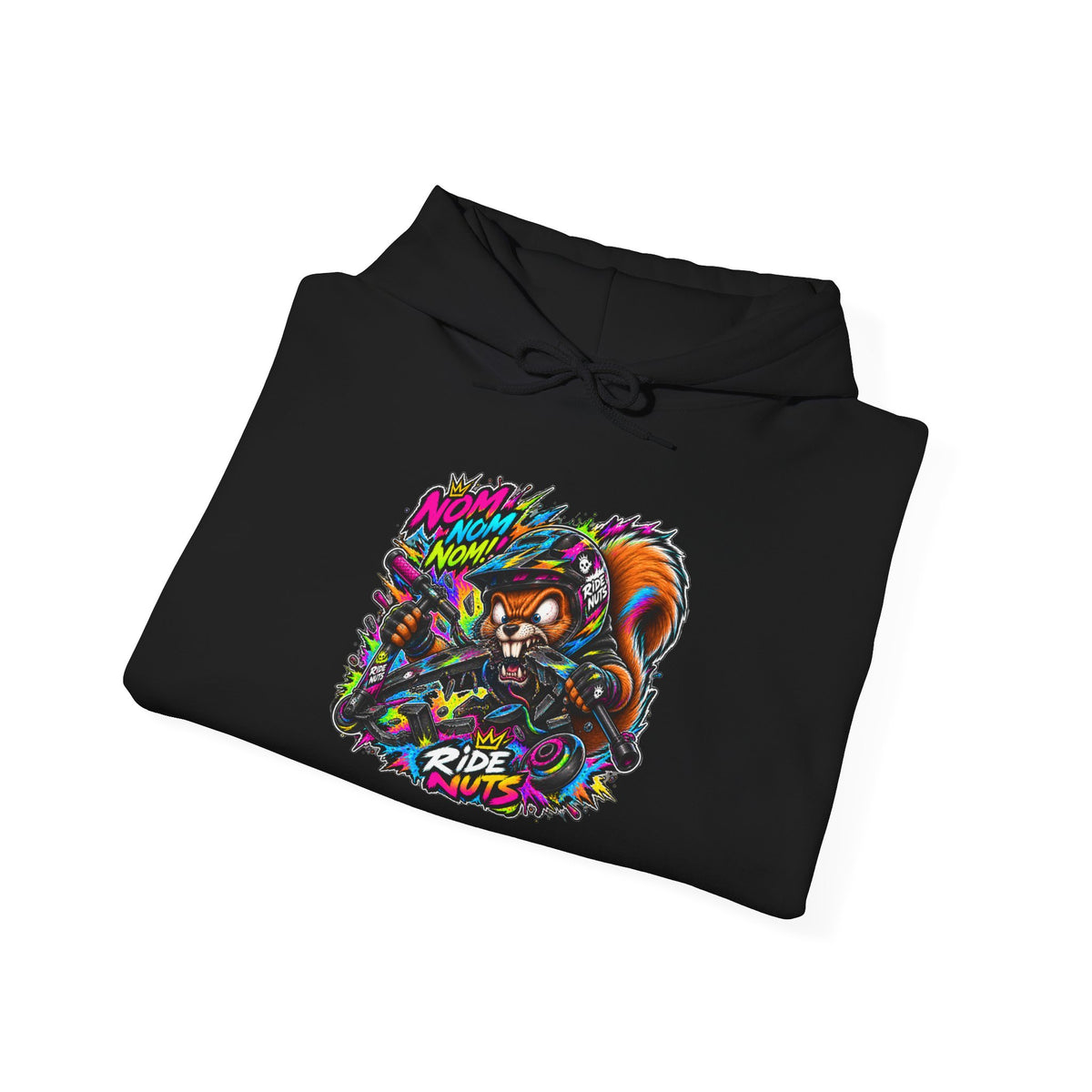 Copy of Graphic Hoodie — Neon Raccoon 'De La Nuit J'en Mange' Streetwear Pullover