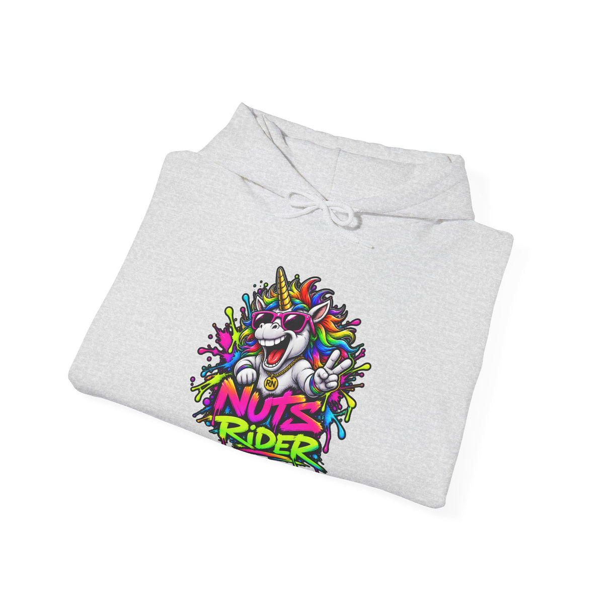 Nuts Rider Graphic Hoodie — "Ride Nuts" Colorful Skate/Scooter Streetwear