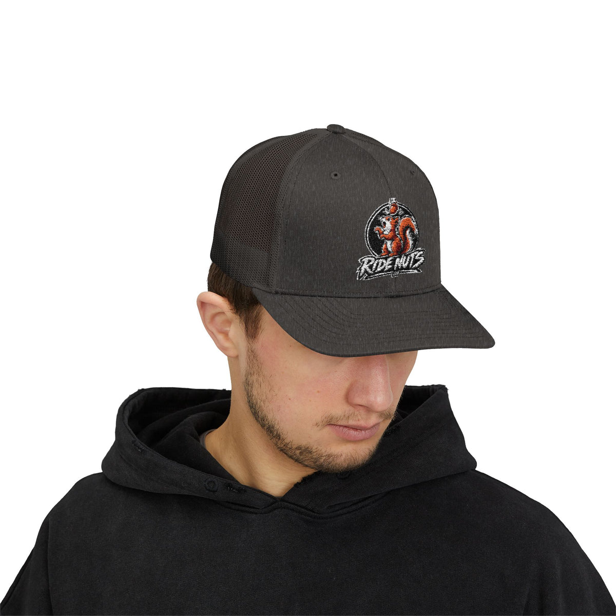 Snapback Trucker Cap — Retro Squirrel Logo Casual Baseball Hat