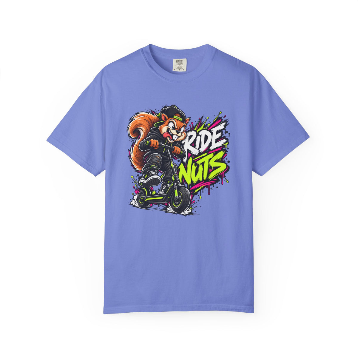 T-Shirt — 'Ride Nuts' Squirrel Scooter Graphic Tee