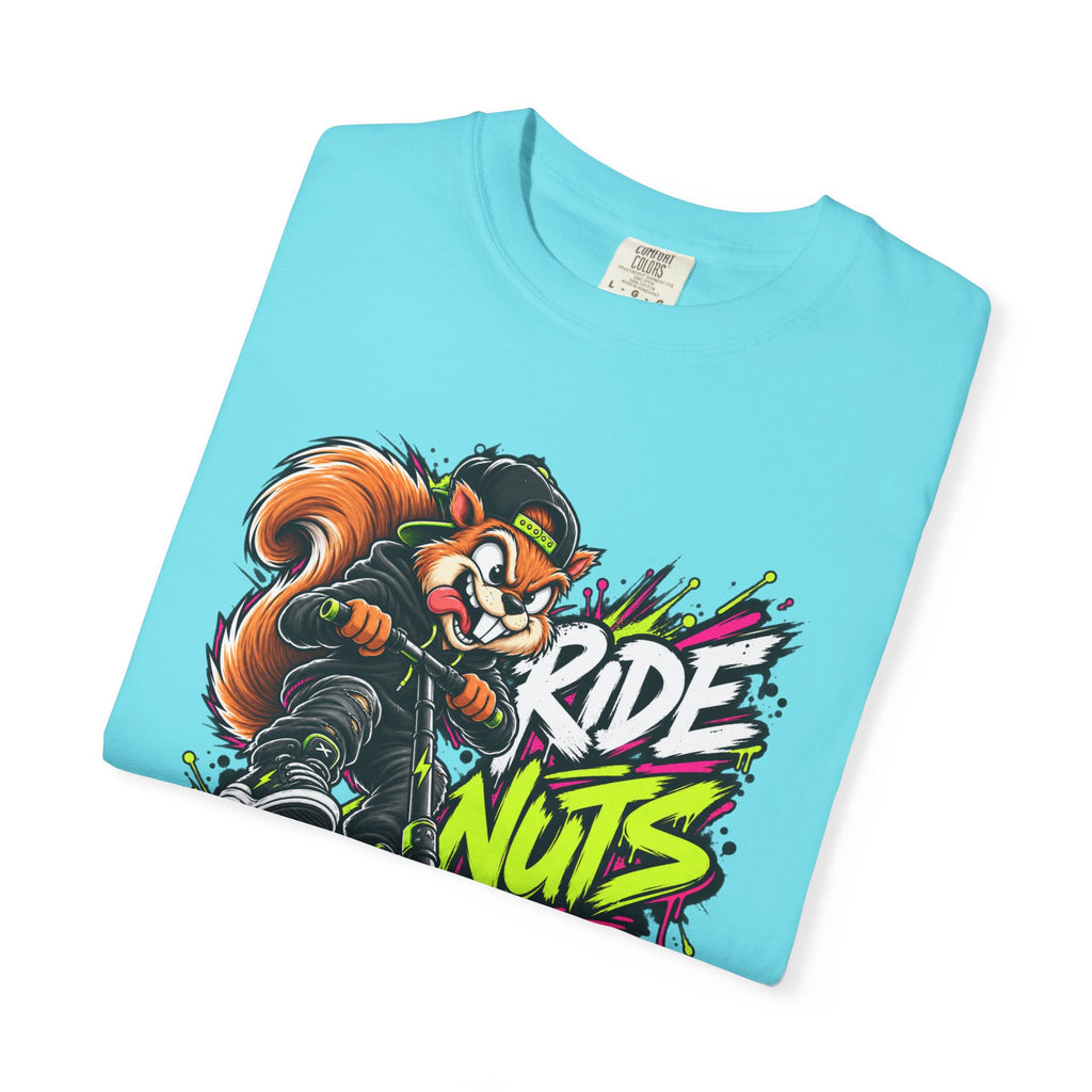 T-Shirt — 'Ride Nuts' Squirrel Scooter Graphic Tee