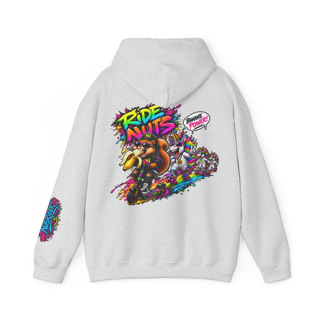 Nuts Rider Graphic Hoodie — "Ride Nuts" Colorful Skate/Scooter Streetwear
