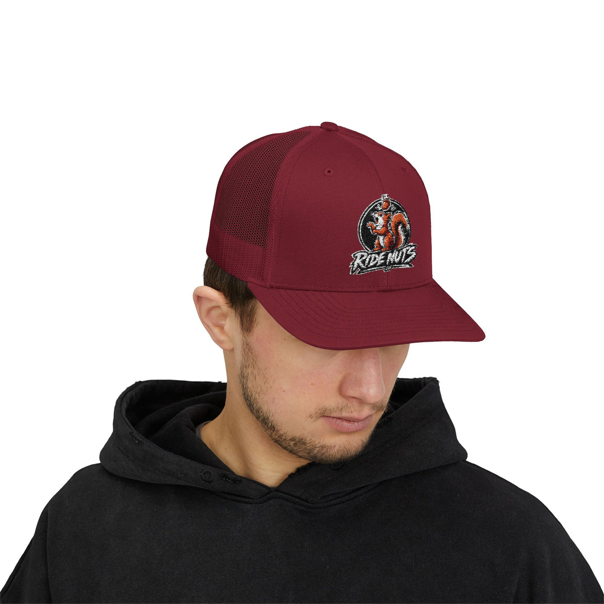 Snapback Trucker Cap — Retro Squirrel Logo Casual Baseball Hat