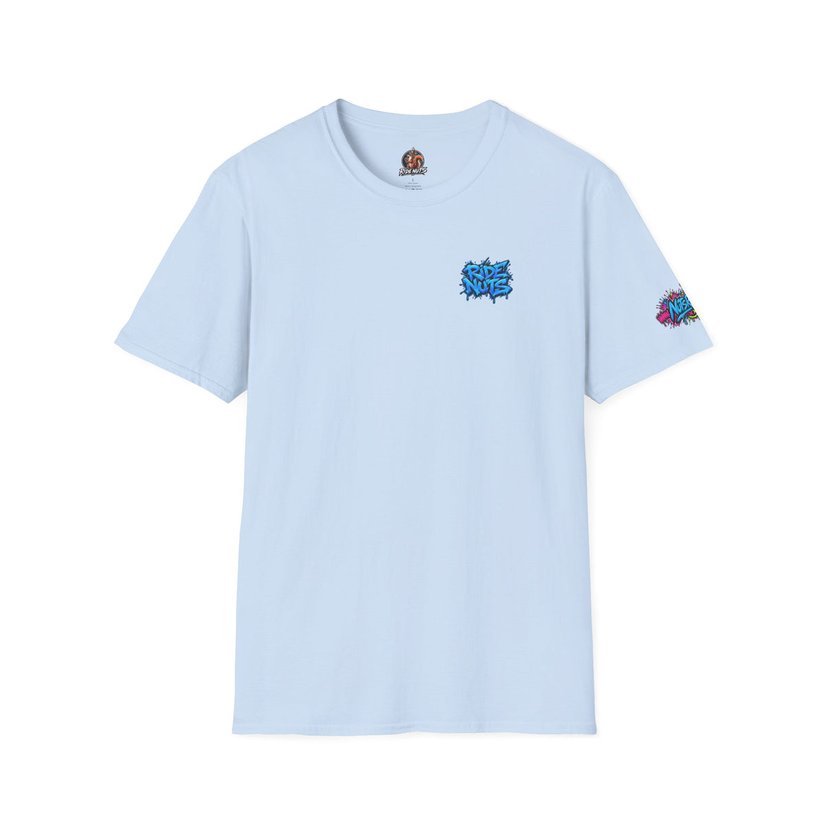 Graffiti Blue “Ride Nuts” Tee — Casual Streetwear T-Shirt