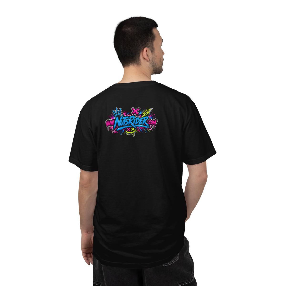 Graffiti Smiley T-Shirt — Neon Street Art Graphic Tee