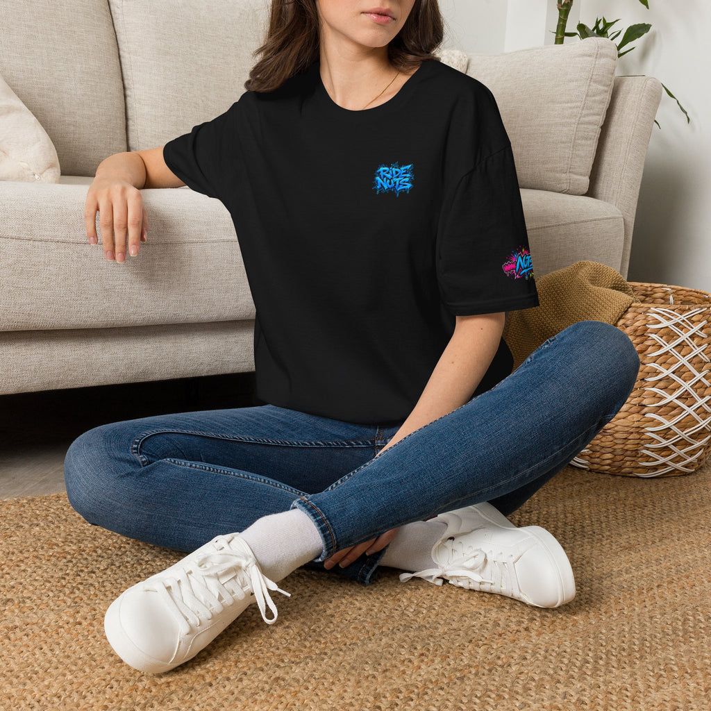 Graffiti Blue “Ride Nuts” Tee — Casual Streetwear T-Shirt