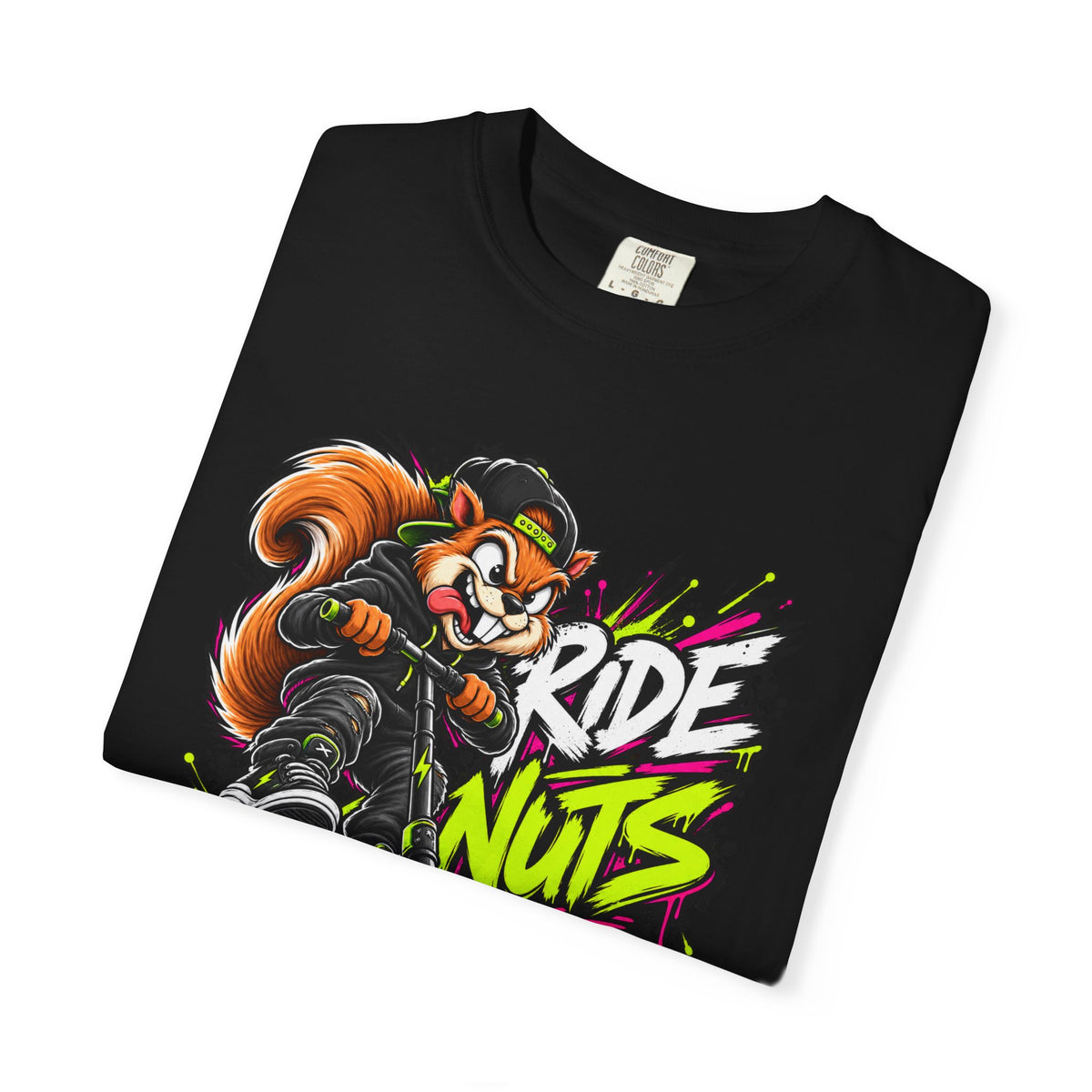 T-Shirt — 'Ride Nuts' Squirrel Scooter Graphic Tee