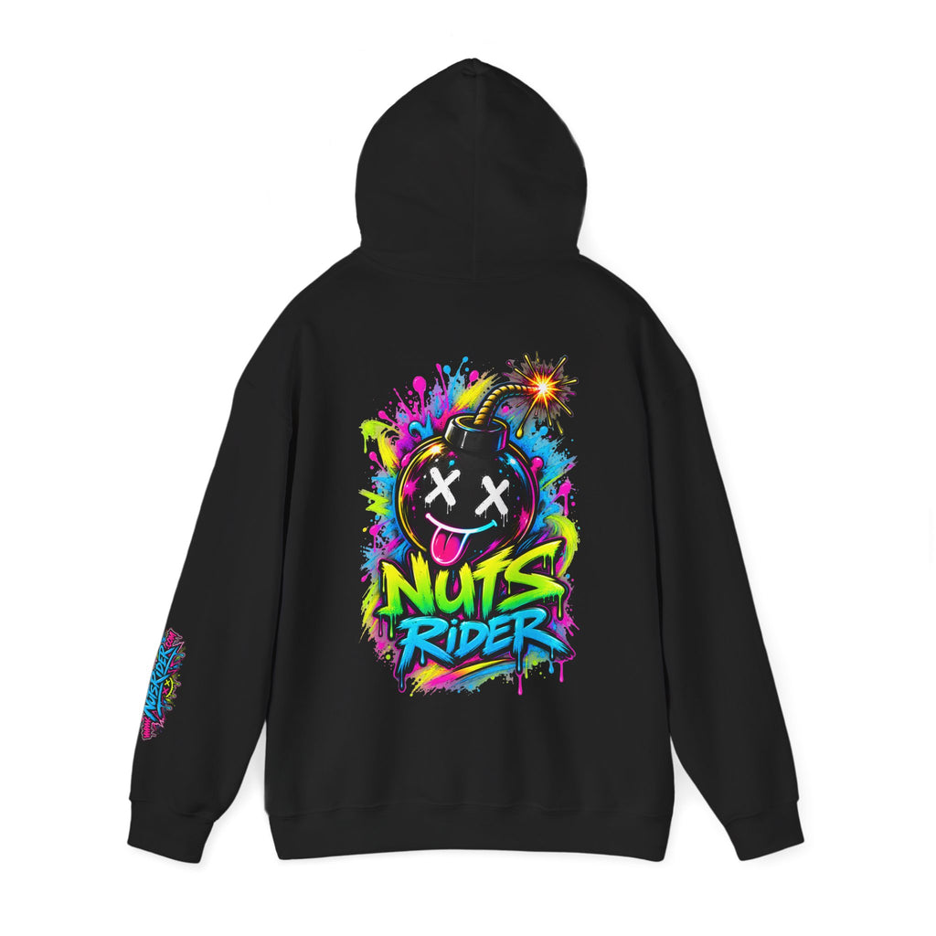 Nuts Rider Graphic Hoodie — Colorful Bomb Mascot Streetwear !