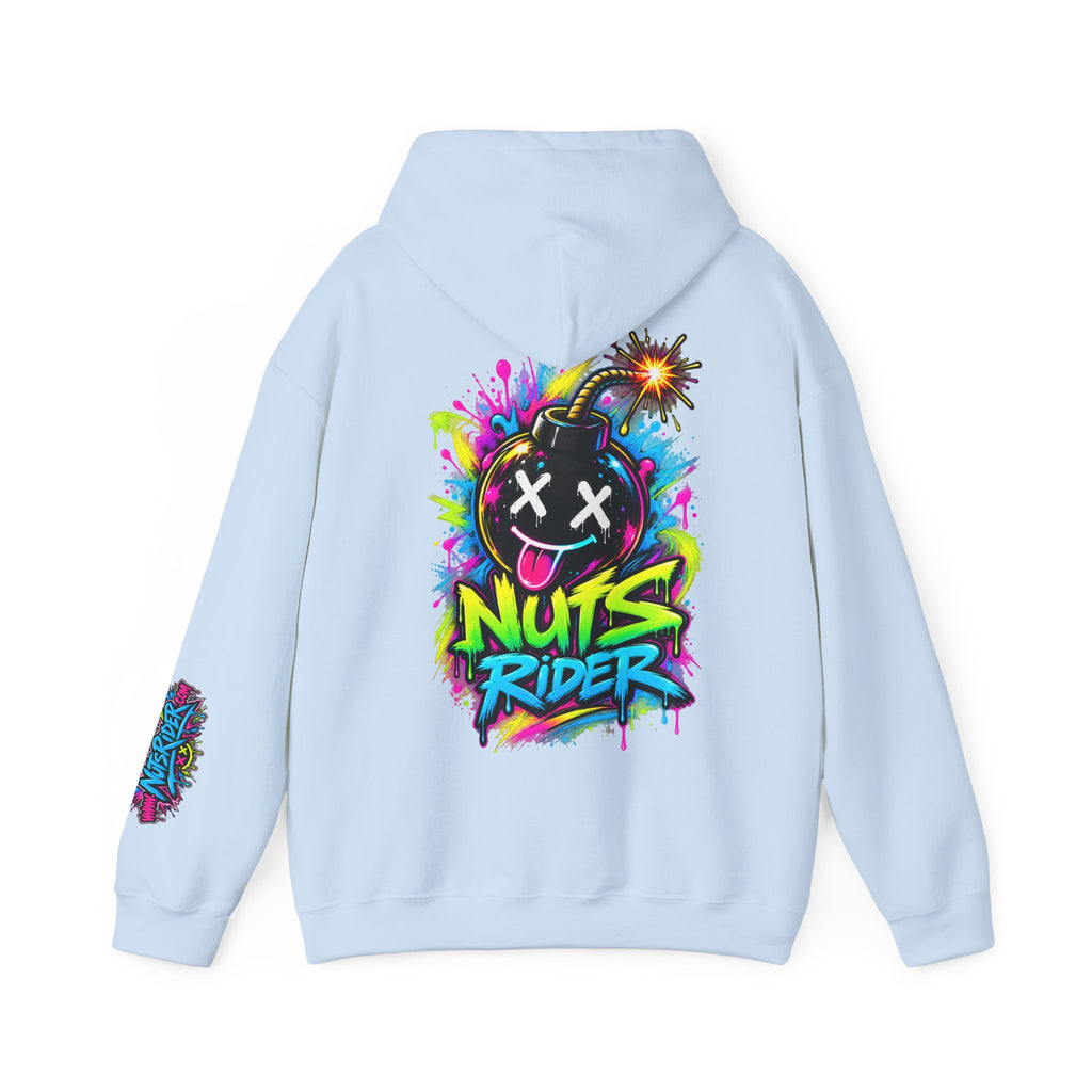 Nuts Rider Graphic Hoodie — Colorful Bomb Mascot Streetwear !