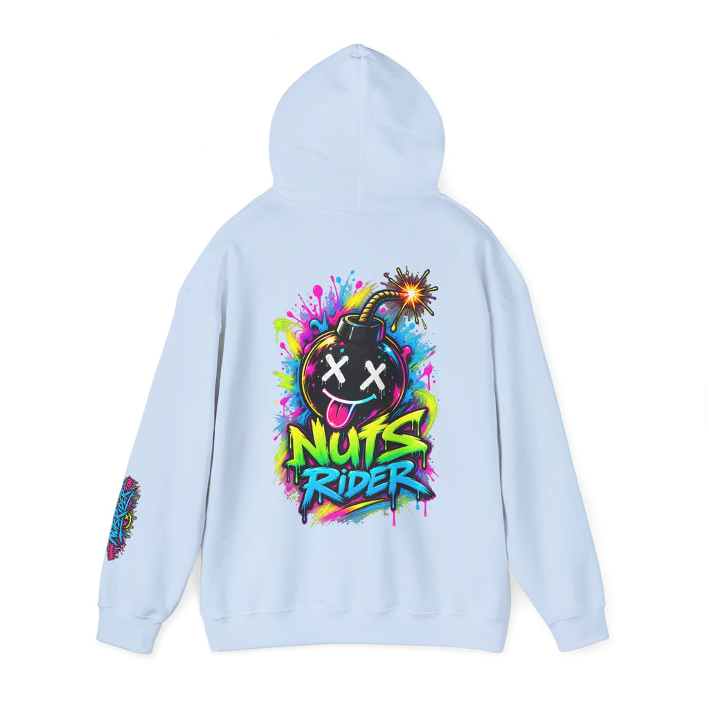 Nuts Rider Graphic Hoodie — Colorful Bomb Mascot Streetwear !