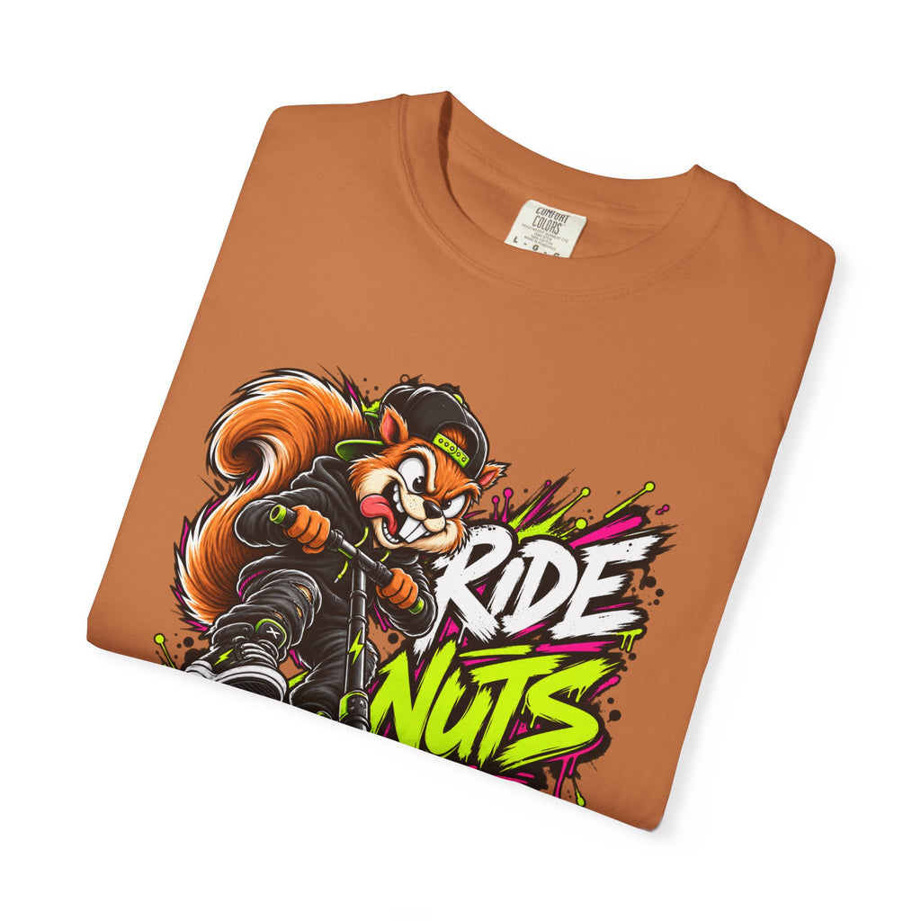 T-Shirt — 'Ride Nuts' Squirrel Scooter Graphic Tee
