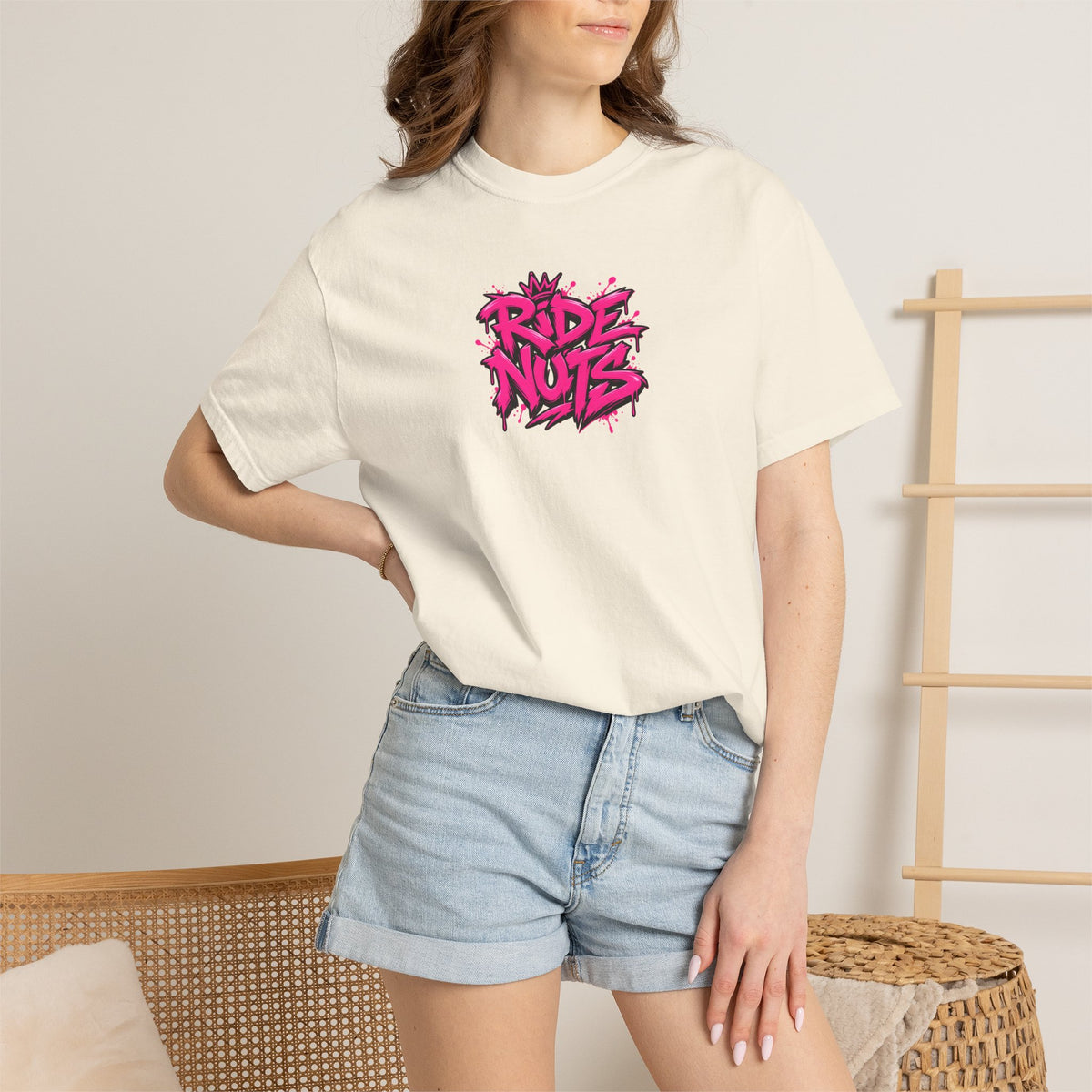 Ride Nuts Scooter T-Shirt — Graphic French Text "Rentre Moi!" Streetwear